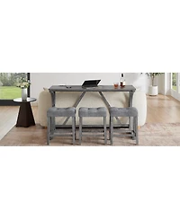 Streamdale Furniture 59" Bar Table Set with 3 Stools & Power Outlet