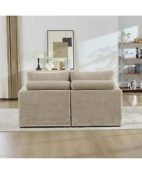 Streamdale Furniture 63.39" Wide Chenille Sofa Bed with Cushions & Metal Legs