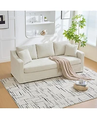 Streamdale Furniture Modern Casual Chenille Sofa, Deep Seat, Three-Seater, Removable Cover, Beige
