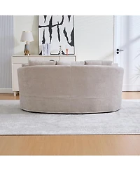 Streamdale Furniture 73.82" Wide Curved Sofa, Modern Plush Chenille Extra-Deep Seat, 4 Removable Cushions, Taupe