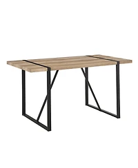 Streamdale Furniture 55" Mdf Wood Dining Table and 4 Modern Chairs Set, Mid Century Kitchen Table Set