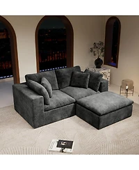 Streamdale Furniture Modular Sectional Sofa, Upholstered Couch, 3PC Free Combination, Gray