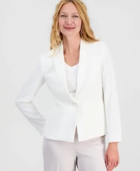 Kasper Women's Stretch Crepe One Button Blazer, Regular & Petite
