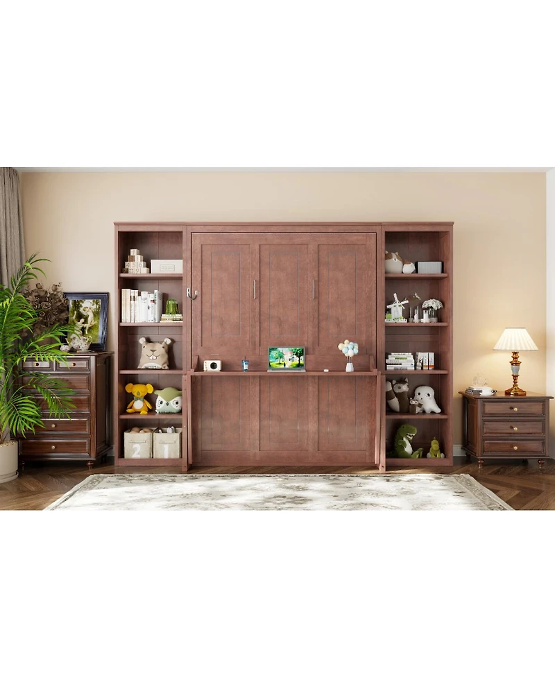Streamdale Furniture Murphy Bed with Desk and Bookshelf