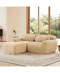 Streamdale Furniture L-shaped Boneless Sofa, Soft Fluffy Plush Fabric, Chaise, No Assembly, Ergonomic
