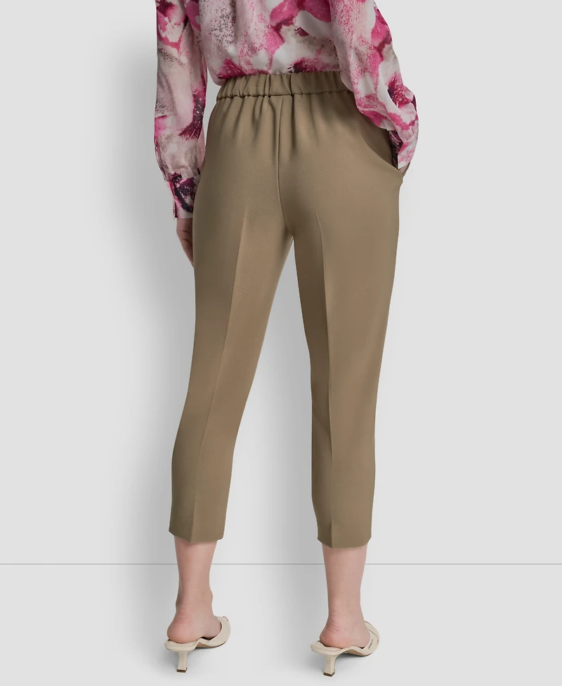 Dkny Petite Mid-Rise Elastic Back Ankle Pants