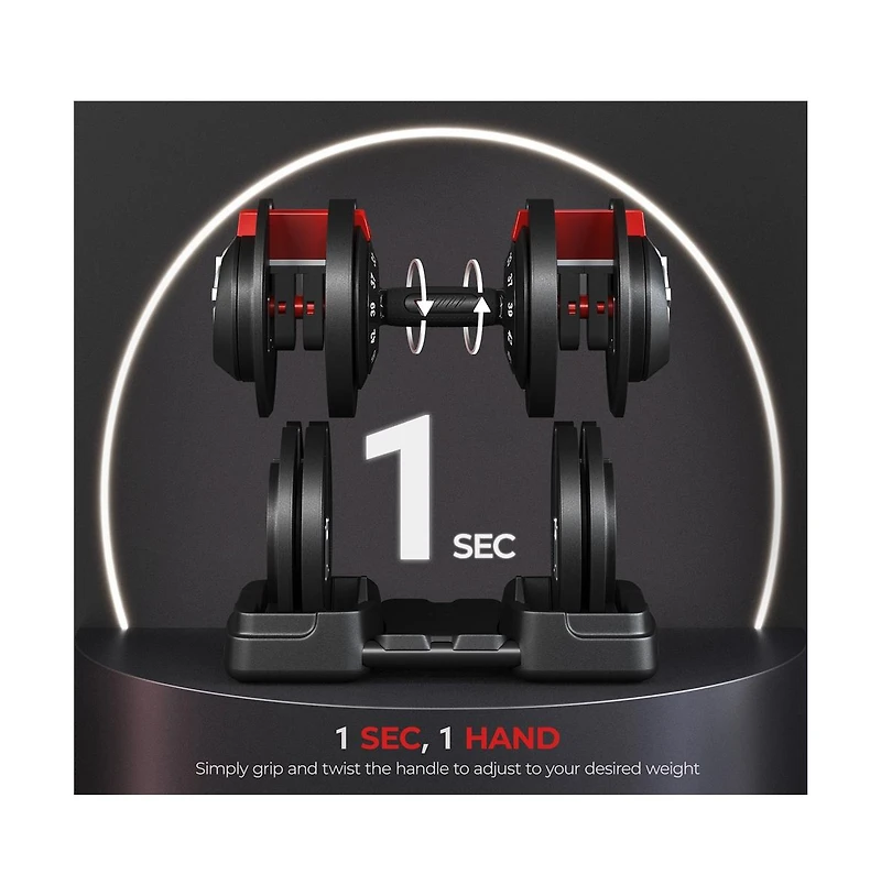 Yaheetech 52.5lb 12-in-1 Quick-Adjust Dumbbell