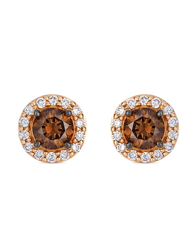 Le Vian Chocolate Diamond (0.9 ct. t.w.) & Vanilla Diamond (0.24 ct. t.w.) Red Carpet Earrings in 14k Strawberry Gold