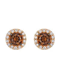 Le Vian Chocolate Diamond (0.9 ct. t.w.) & Vanilla Diamond (0.24 ct. t.w.) Red Carpet Earrings in 14k Strawberry Gold