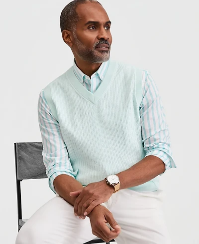 Club Room Men's Textured Stitch Sweater Vest, Macy's Exclusive