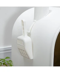 Zeus & Ruta 17"×17"×18.5" White Covered Cat Litter Box with Tray