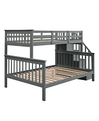 Streamdale Furniture Stairway Twin-Over-Full Bunk Bed with Storage