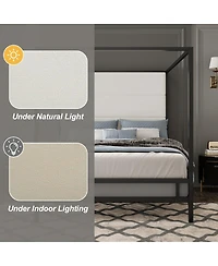 Streamdale Furniture Modern Velvet Upholstered Canopy Bed Frame