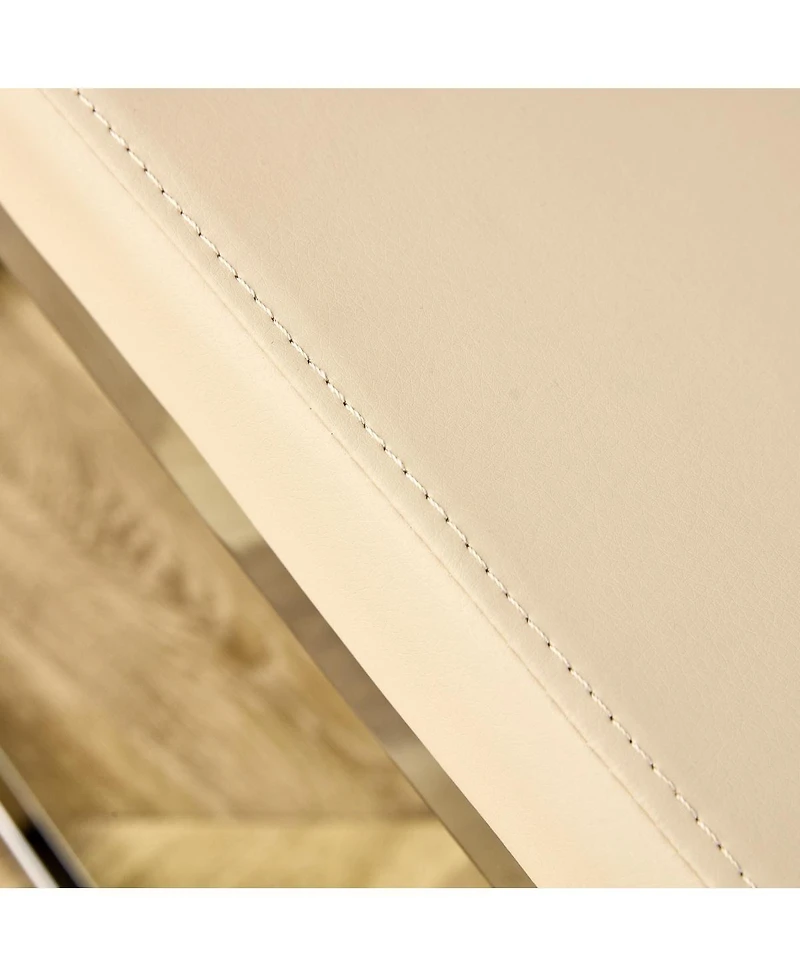 Streamdale Furniture Chrome-Plated Metal Pu Leather Padded Office Chair - Easy Assembly