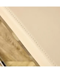 Streamdale Furniture Chrome-Plated Metal Pu Leather Padded Office Chair - Easy Assembly