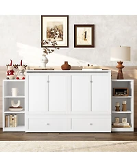 Streamdale Furniture Full-size Murphy bed with storage drawers and shelves