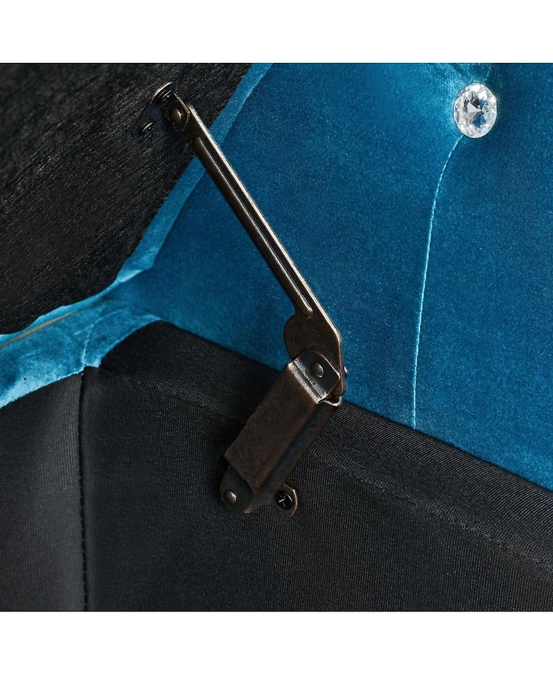 Streamdale Furniture 62.2" Soft Velvet Storage Bench with Crystal Buttons & Pillow