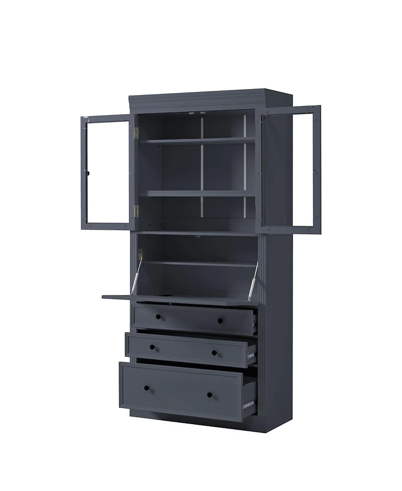 Streamdale Furniture Freestanding Kitchen Pantry Storage Cabinet with 3 Drawers