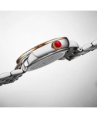 Stuhrling Celestia 4080 Women's Quartz 38mm Watch with Swarovski Crystal Bezel, Roman Numeral Sunray Dial & Stainless Steel Bracelet