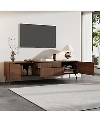 Streamdale Furniture 70" Fluted Tv Stand with Storage Drawers & Cabinets, Modern Entertainment Center