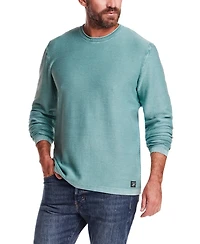 Weatherproof Vintage Men's Long Sleeve Crewneck Twill Stonewash Sweater