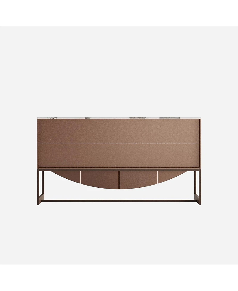 Streamdale Furniture Unique 3D wave texture sideboard with marble-like countertop