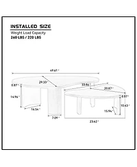 Streamdale Furniture Modern Irregular Shape 2-Piece Coffee Table Set, Walnut Color
