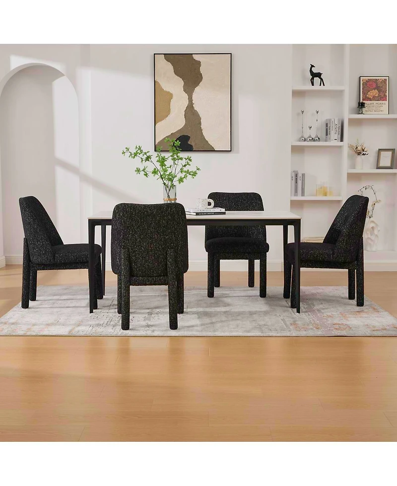 Streamdale Furniture Modern Minimalist Chenille Dining Chair Set of 4