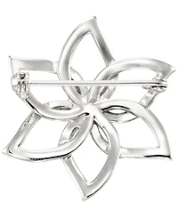 Macy's Marcasite (1 ct. t.w.) and Cultured Freshwater Pearl (4.5mm) Flower Brooch Pin in Sterling Silver