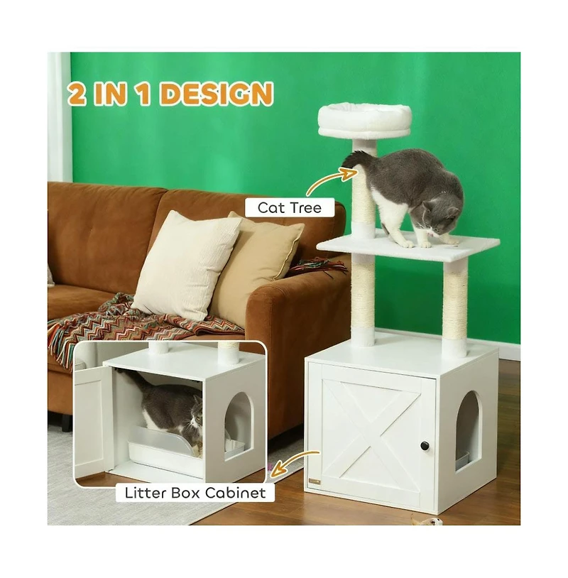 Zeus & Ruta Cat Tree with Litter Box Enclosure