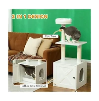 Zeus & Ruta Cat Tree with Litter Box Enclosure