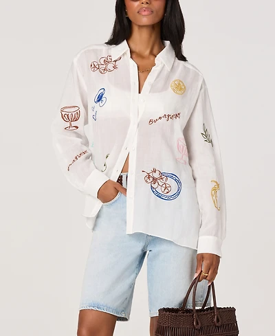 Astr the Label Women's Trace Collared Shirt