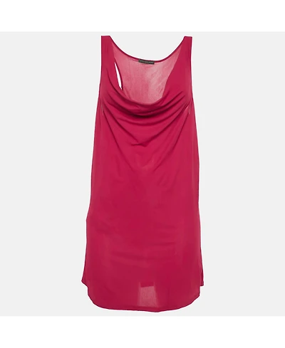 Pre-Owned Alexander Mcqueen Women's Pink Crepe Cowl Neck Sheer Top