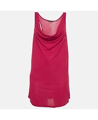 Pre-Owned Alexander Mcqueen Women's Pink Crepe Cowl Neck Sheer Top