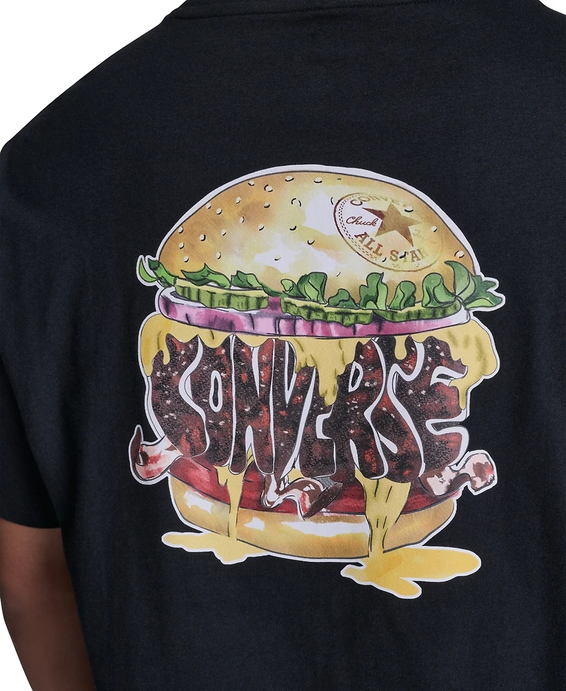 Converse Men's Cheeseburger Graphic Short-Sleeve T-Shirt
