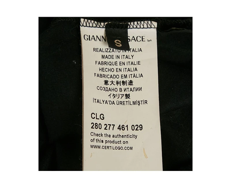 Pre-Owned Versace Women's Black Medusa Embroidered Jersey T-Shirt