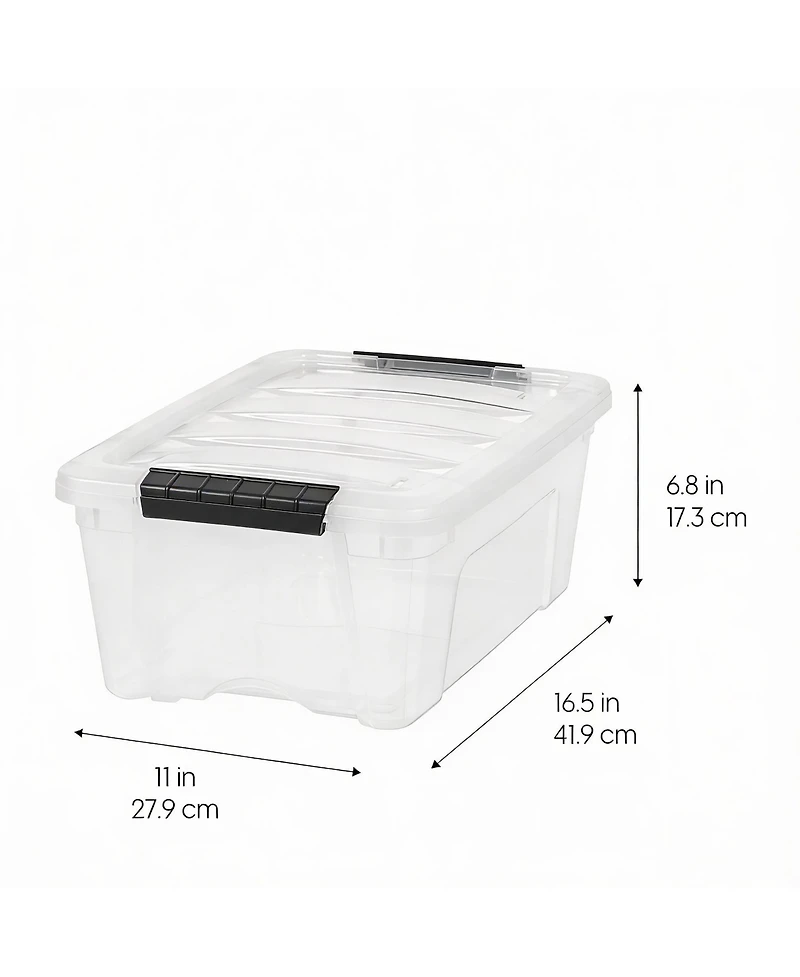 Yigii Clear Plastic Storage Bins with Latches - 6 Pack