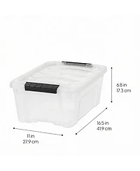 Yigii Clear Plastic Storage Bins with Latches - 6 Pack