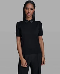 Karl Lagerfeld Paris Women's Collared Sweater