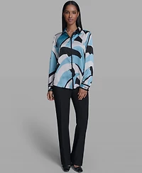 Karl Lagerfeld Paris Women's Collared Button-Down Top