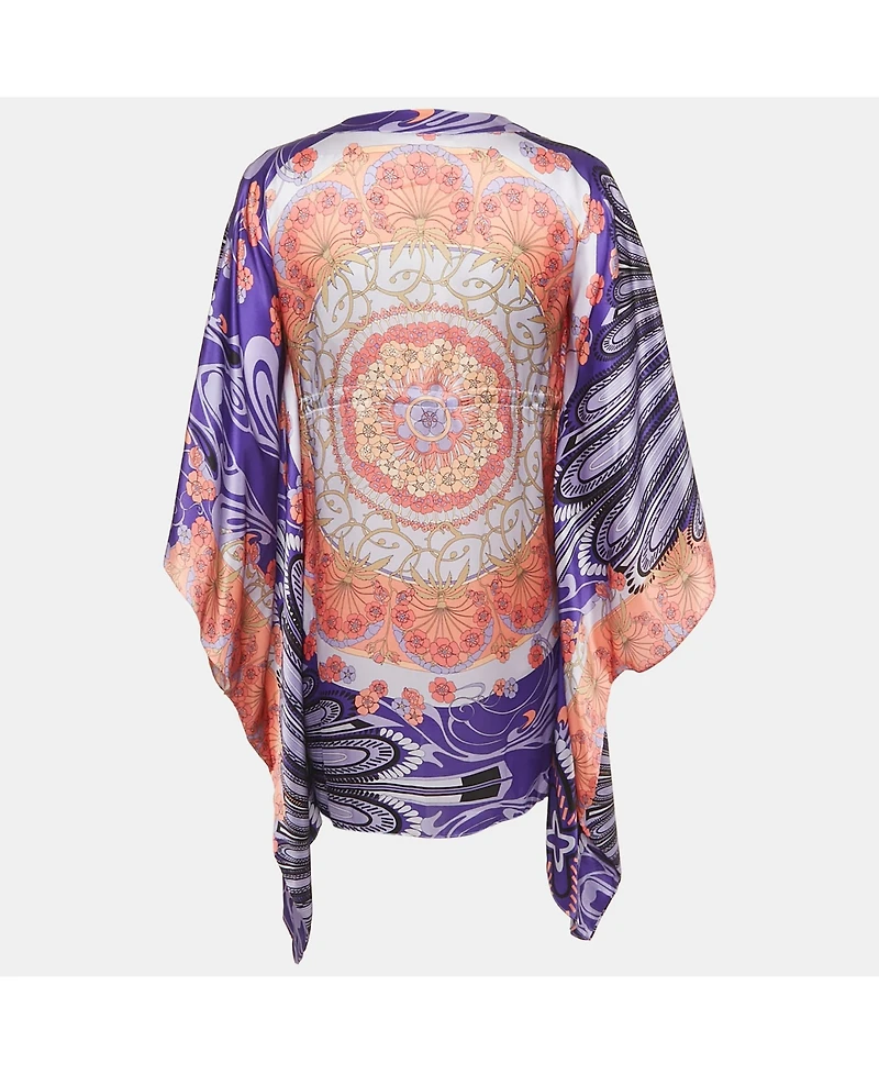 Pre-Owned Versace Women's Collection Multicolor Silk Kaftan Tunic
