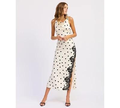 En Saison Women's Abigail Cowl Neck Maxi Slip Dress