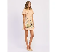 En Saison Women's Carrera Collared Mini Shirt Dress
