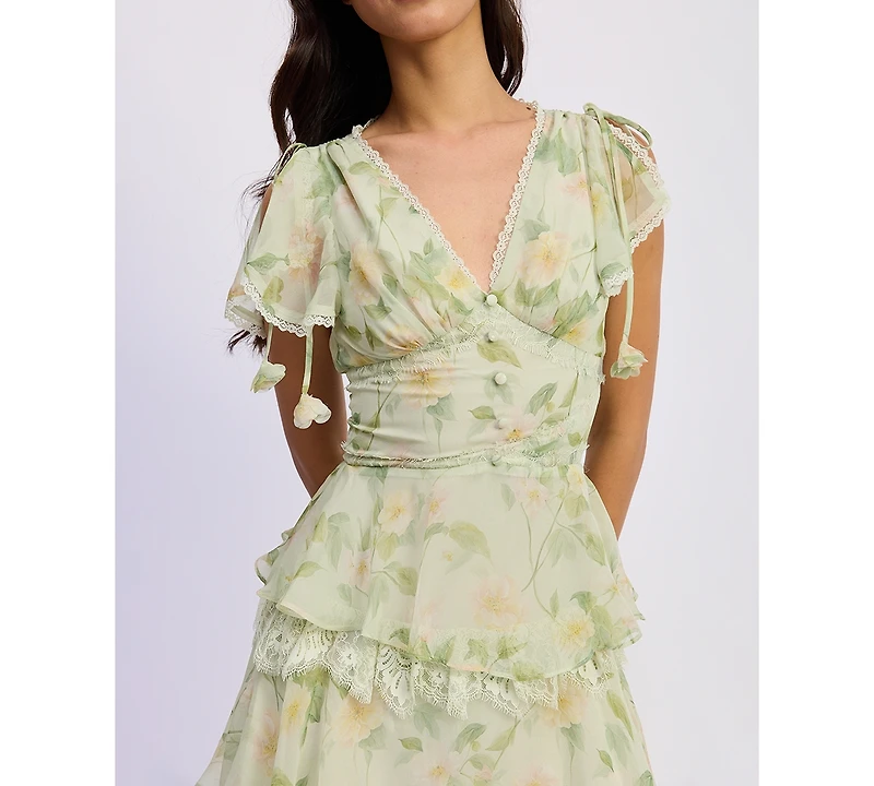 En Saison Women's Paloma V-Neck Maxi Dress