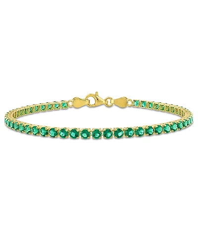 Macy's Emerald (4-1/2 ct. t.w.) Tennis Bracelet in 18k Gold Flash Plated Silver (Also Available in Rhodolite, Citrine, Blue Topaz)