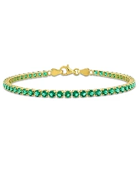 Macy's Emerald (4-1/2 ct. t.w.) Tennis Bracelet in 18k Gold Flash Plated Silver (Also Available in Rhodolite, Citrine, Blue Topaz)