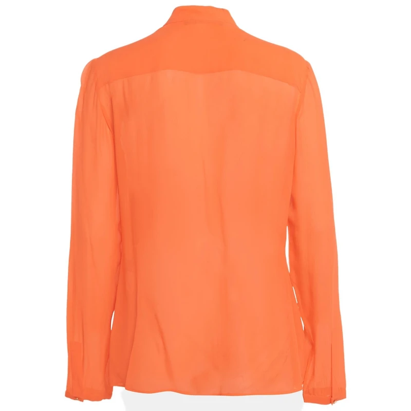 Pre-Owned Roberto Cavalli Women's Light Orange Silk Pleated Blouse