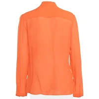 Pre-Owned Roberto Cavalli Women's Light Orange Silk Pleated Blouse