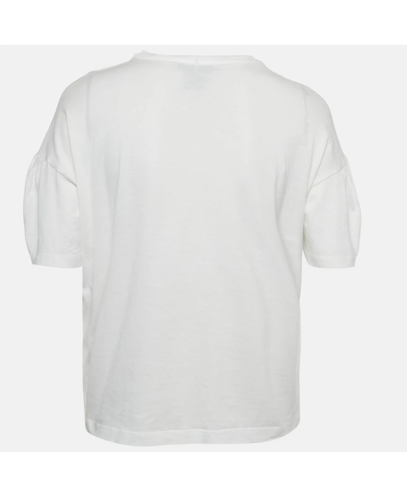 Pre-Owned Emilio Pucci Women's White Logo Print Cotton T-Shirt