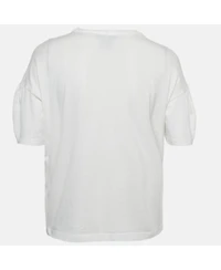 Pre-Owned Emilio Pucci Women's White Logo Print Cotton T-Shirt